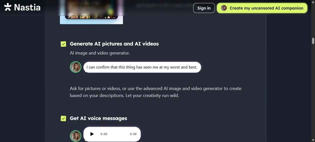 Media and voice features